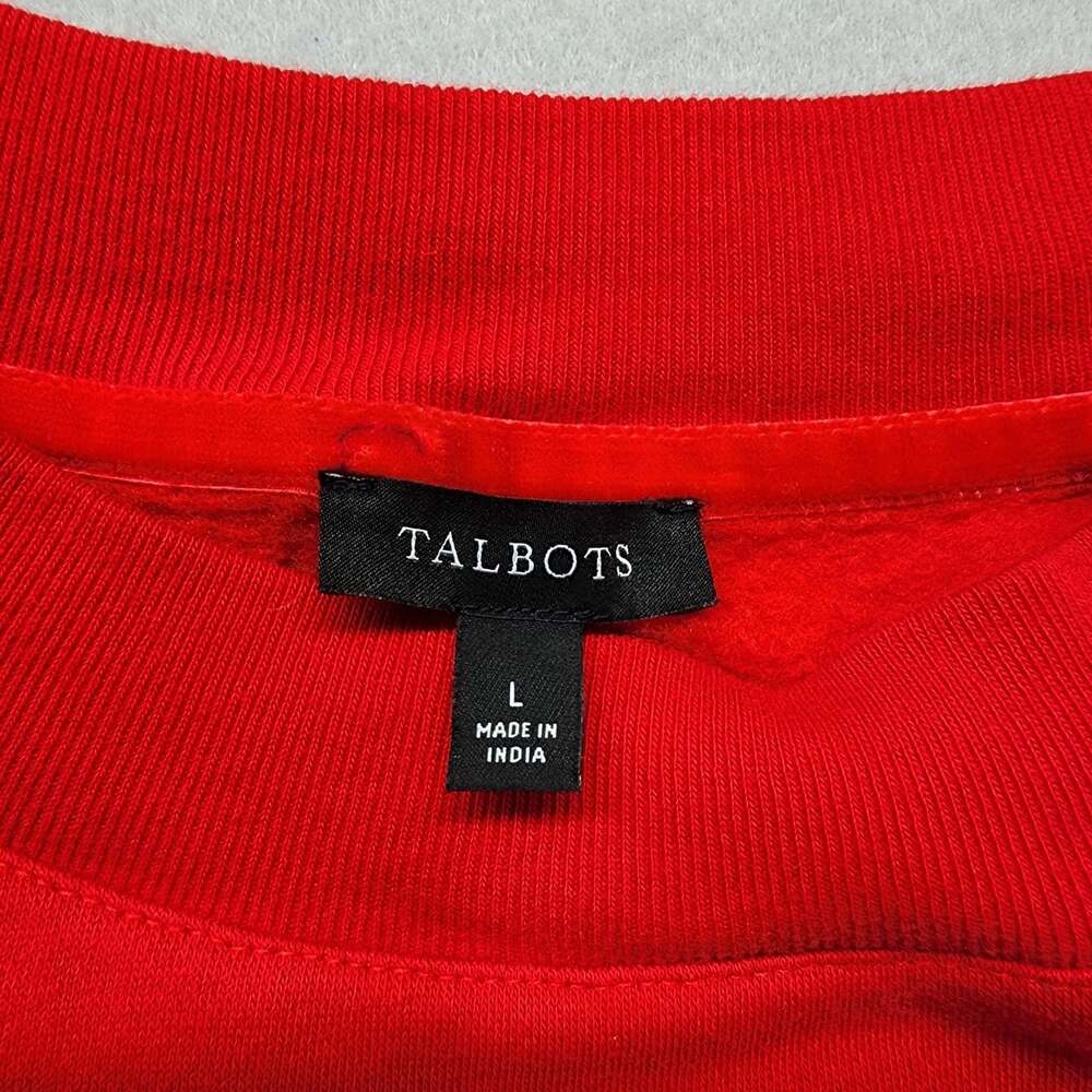Talbots Red Beaded Mingle and Jingle Sweatshirt Size L - Picture 3 of 6